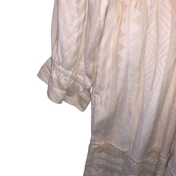 Maeve Anthropologie Dress Dominique Embroidered Tunic Ivory Womens Size XL - Picture 10 of 12